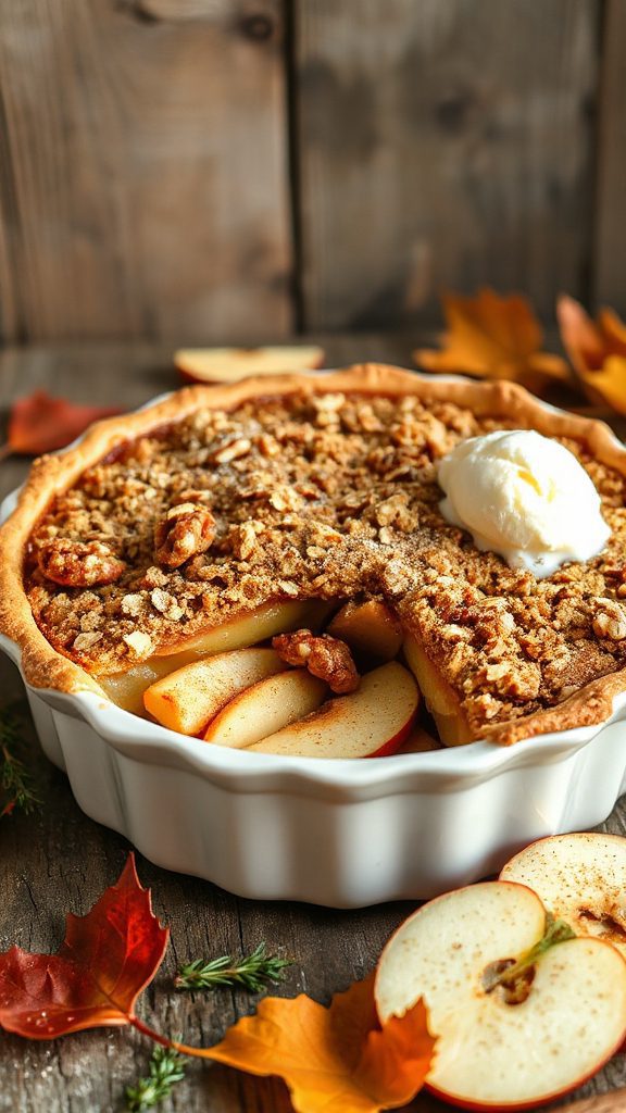 vegan apple crumble pie