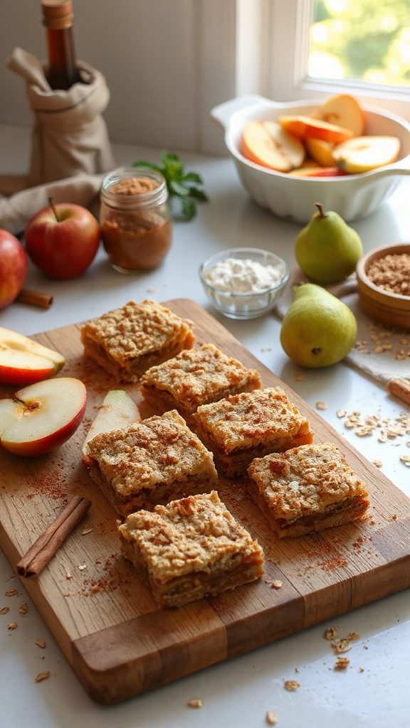 vegan apple pear crumble bars