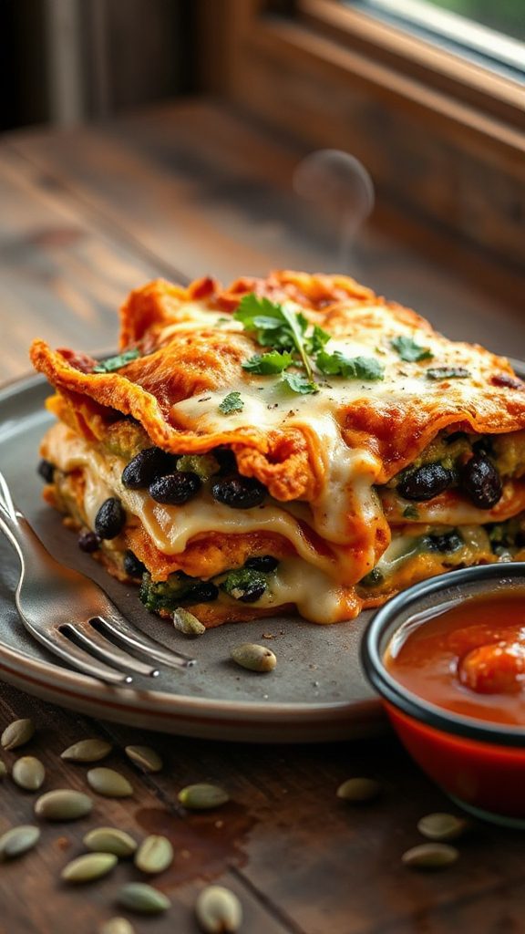 vegan black bean lasagna