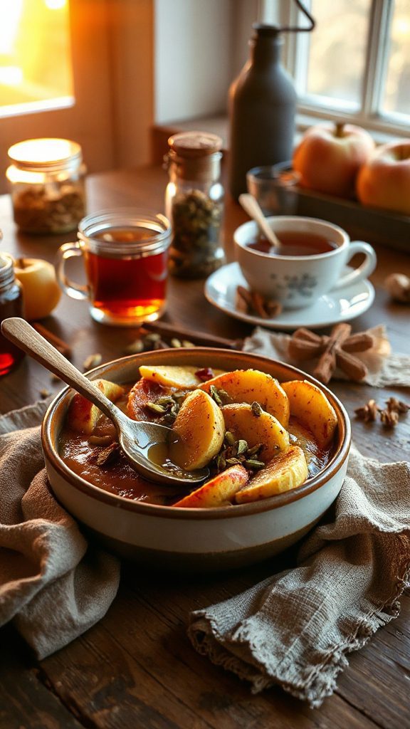 vegan cardamom apple pudding
