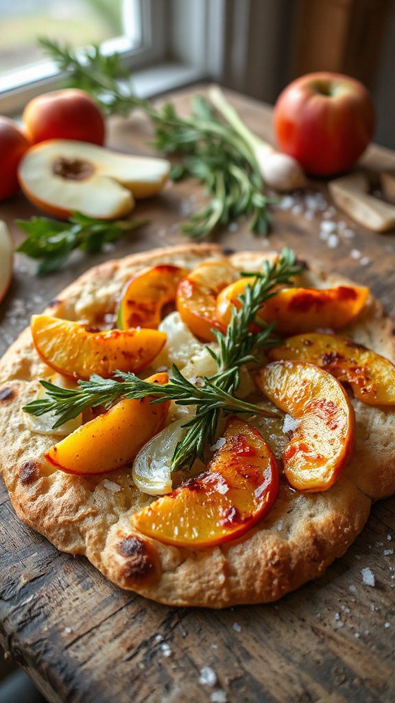 vegan flatbread with apples