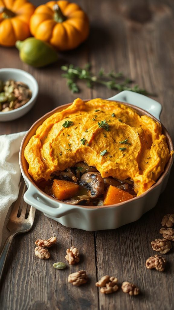 vegan mushroom pumpkin pie