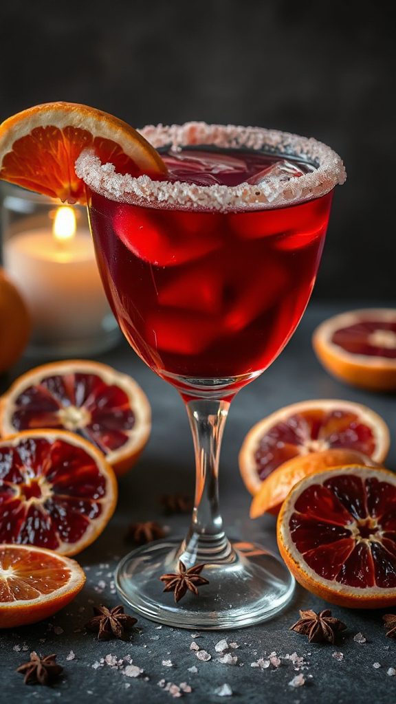 vibrant blood orange cocktail