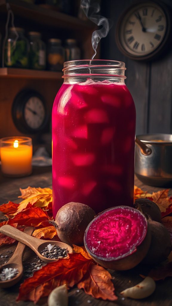 vibrant fermented beet beverage