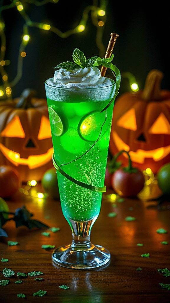 vibrant green fruit cocktail