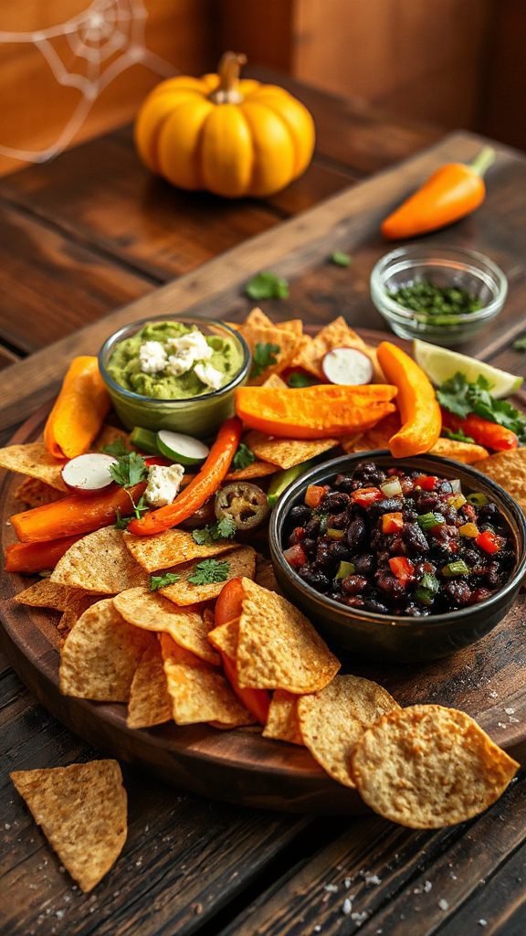 vibrant halloween black bean salsa