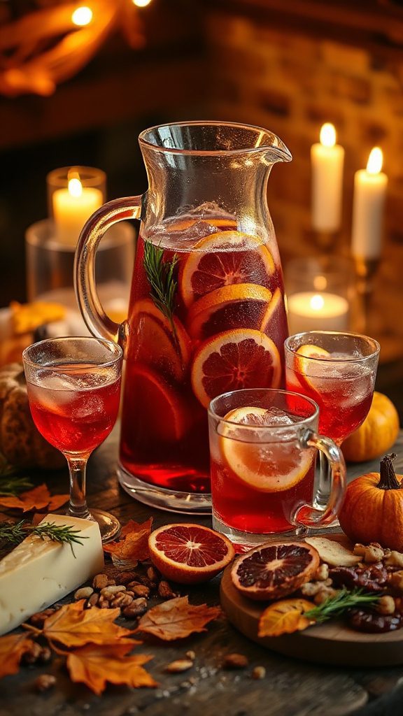 vibrant halloween blood orange sangria