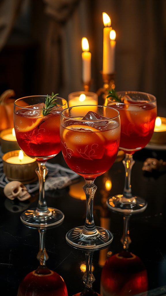 vibrant halloween cocktail creation