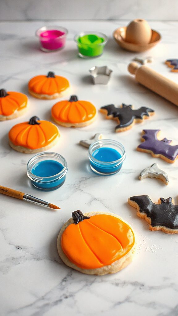 vibrant halloween cookie colors