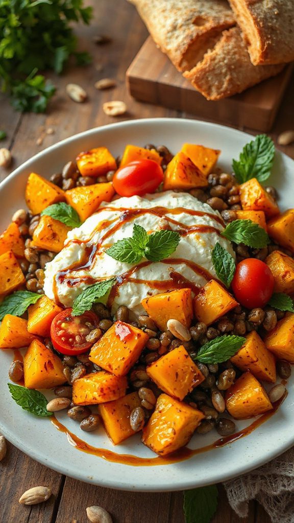 vibrant mediterranean pumpkin salad