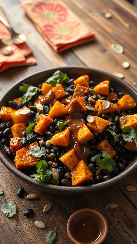 vibrant pumpkin black bean salad