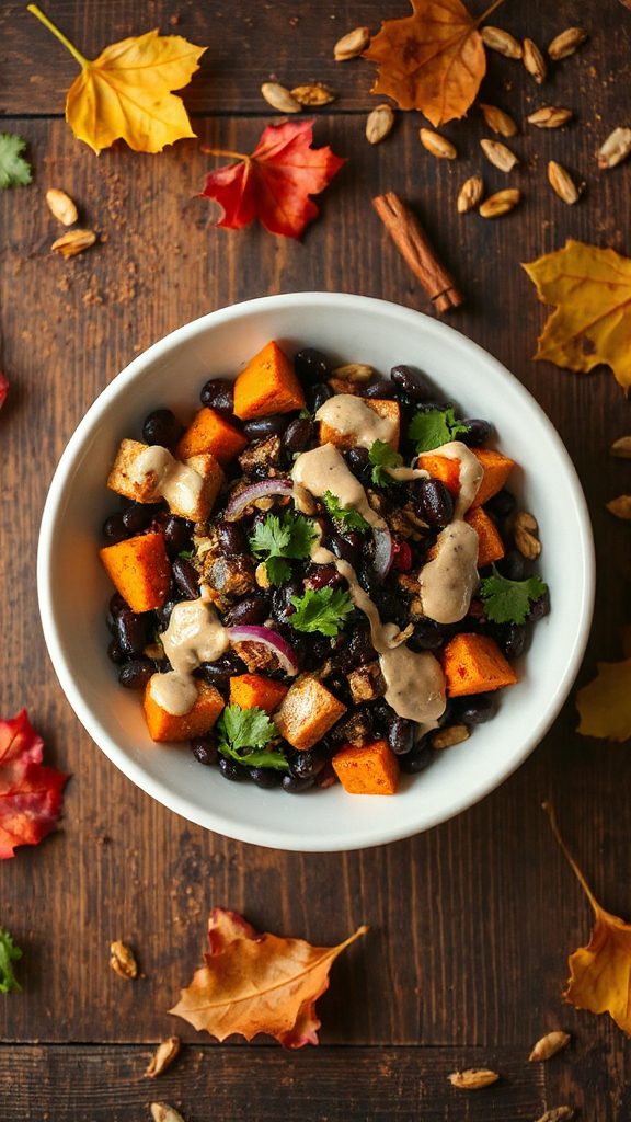 vibrant pumpkin tempeh salad