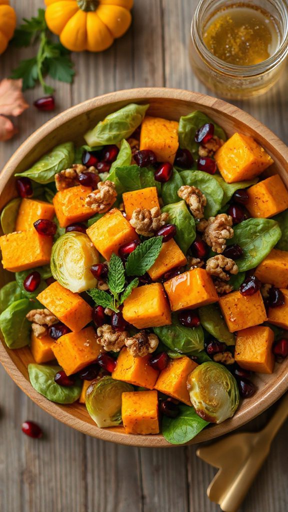 vibrant salad with pomegranate