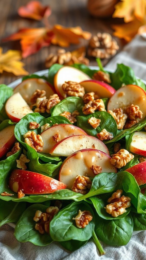 vibrant spinach apple salad