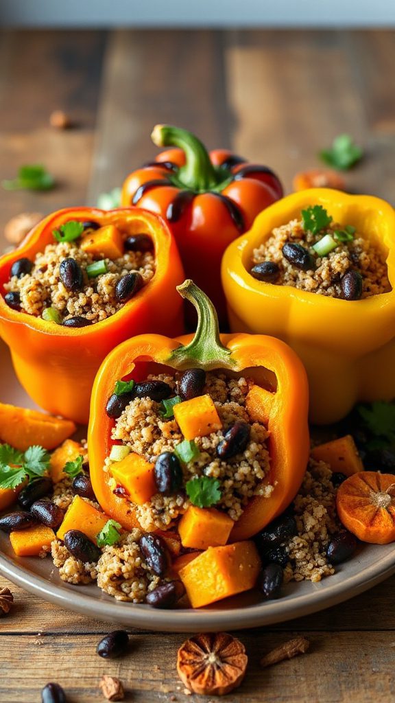 vibrant vegan stuffed peppers