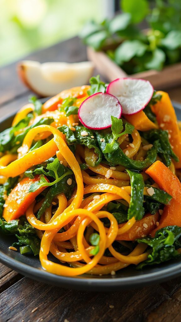 vibrant wasabi pumpkin noodle salad