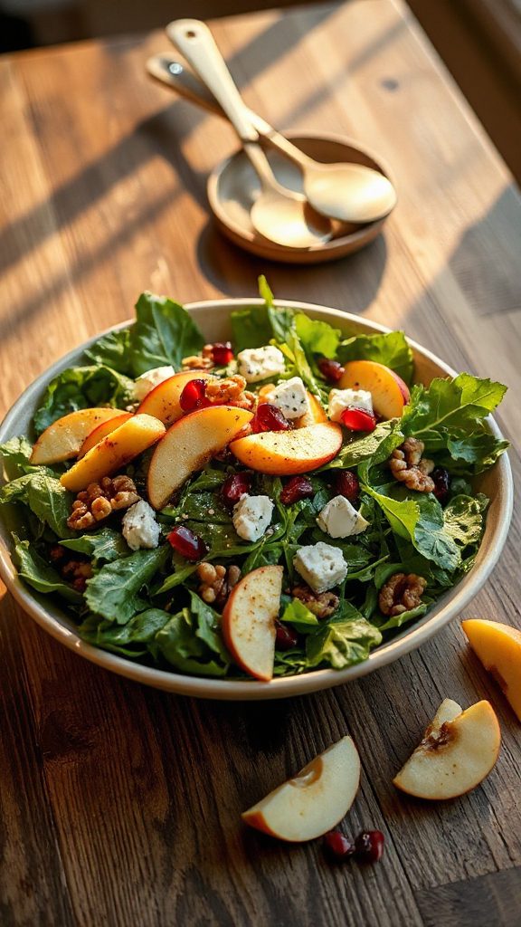 warm apple blue cheese salad