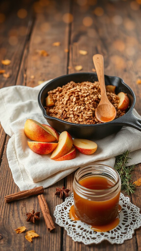 warm apple crisp dessert