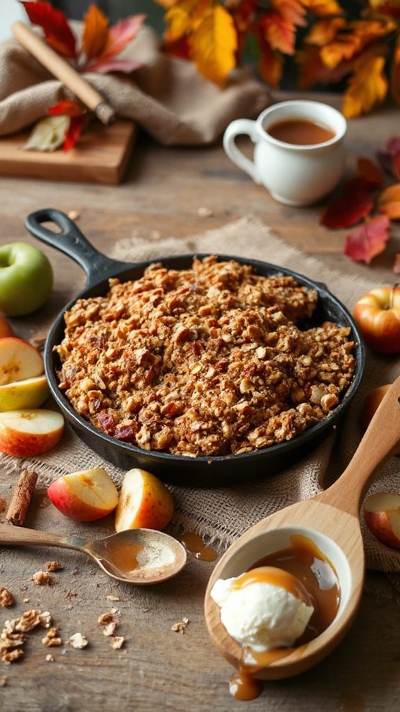warm caramel apple dessert