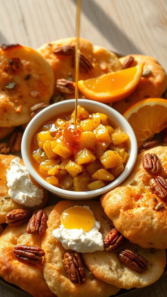 warm flatbreads with chutney