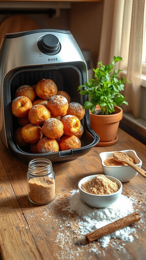 warm fluffy donut holes