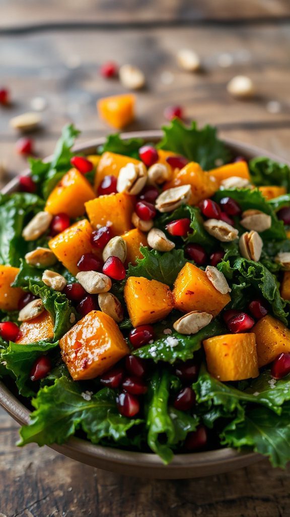 warm kale pumpkin salad