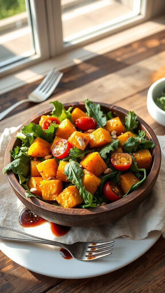 warm pumpkin arugula salad