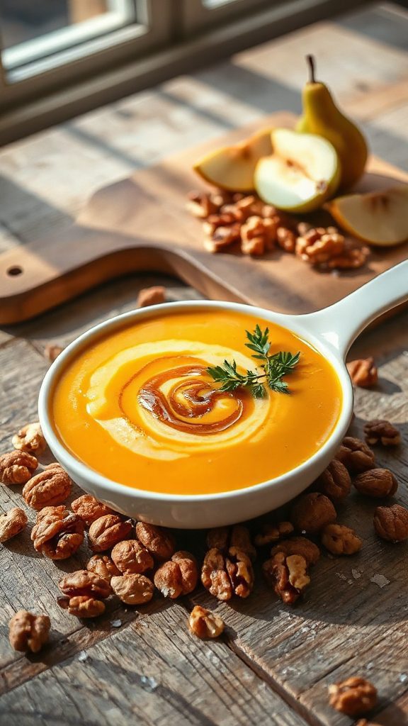 warm pumpkin pear soup