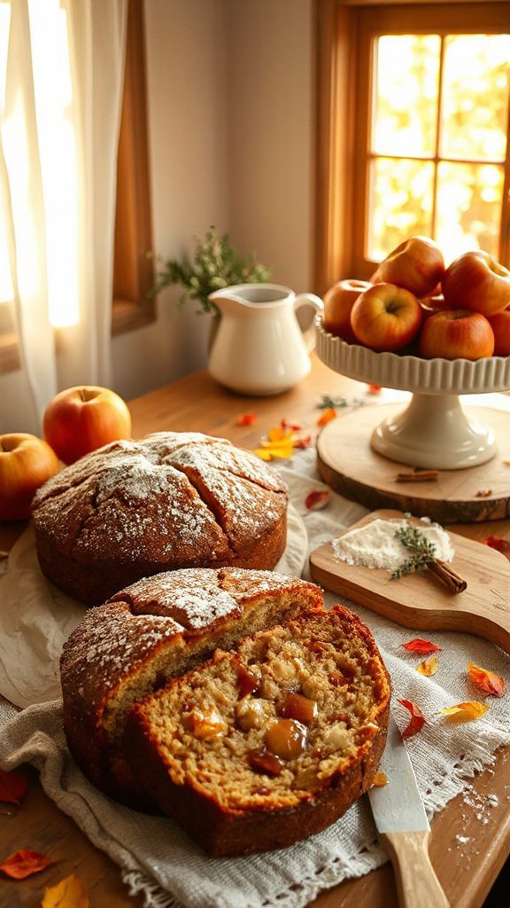 warm spiced apple cake