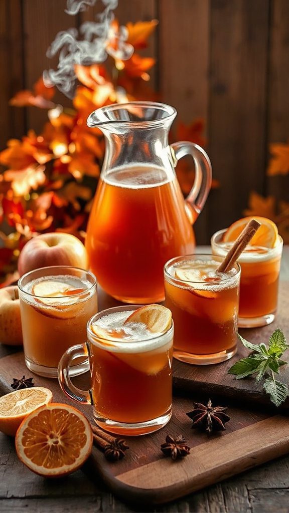 warm spiced apple rum drink