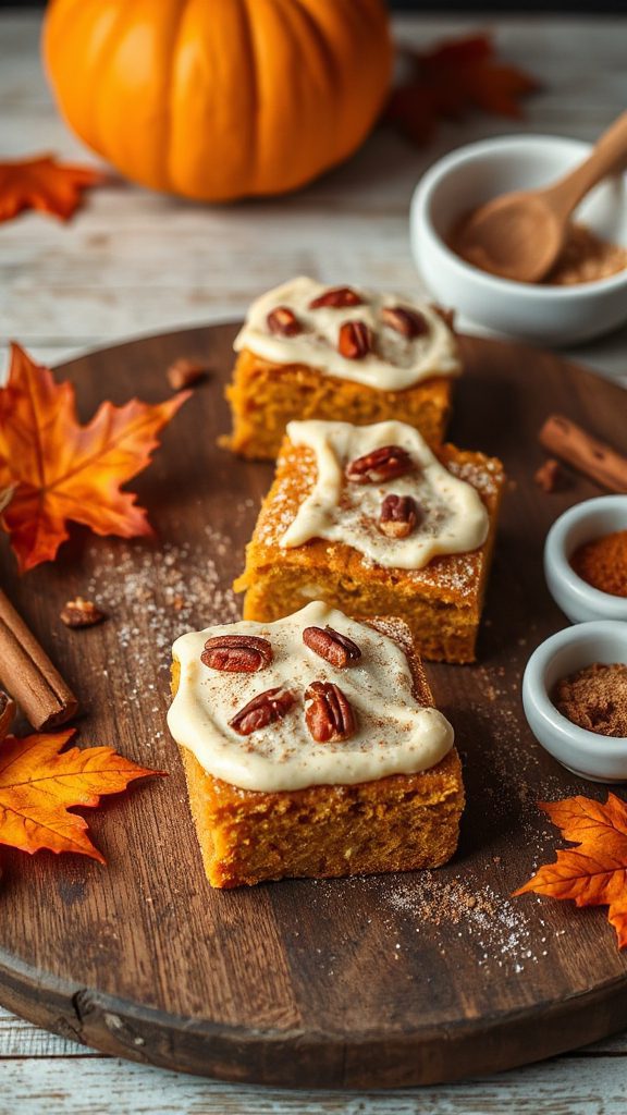 warm spiced pumpkin dessert bars