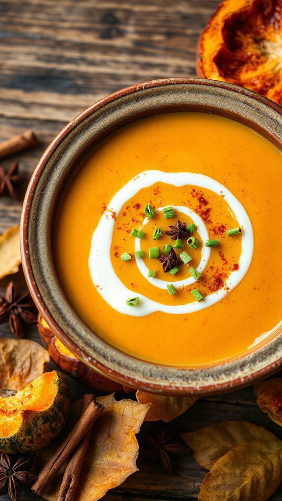 warm spiced pumpkin soup