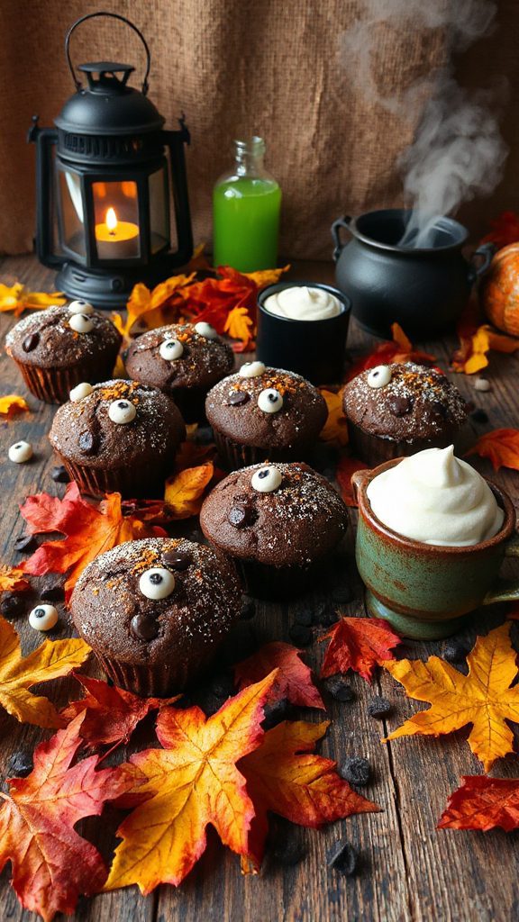 whimsical green halloween muffins