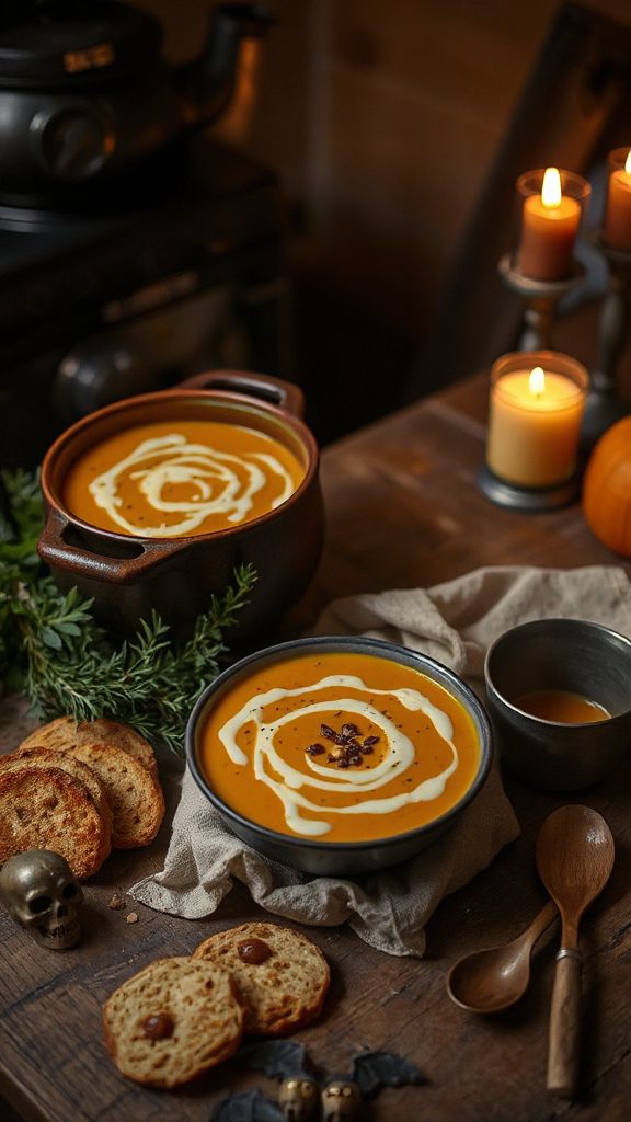 whimsical green halloween soup