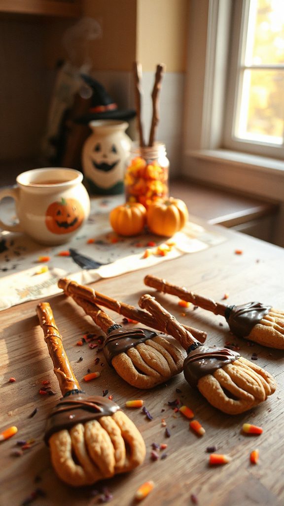 whimsical halloween broomstick treats
