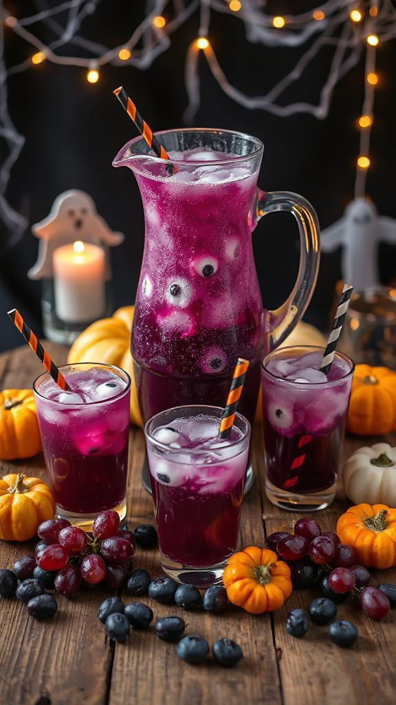 whimsical halloween grape mocktail