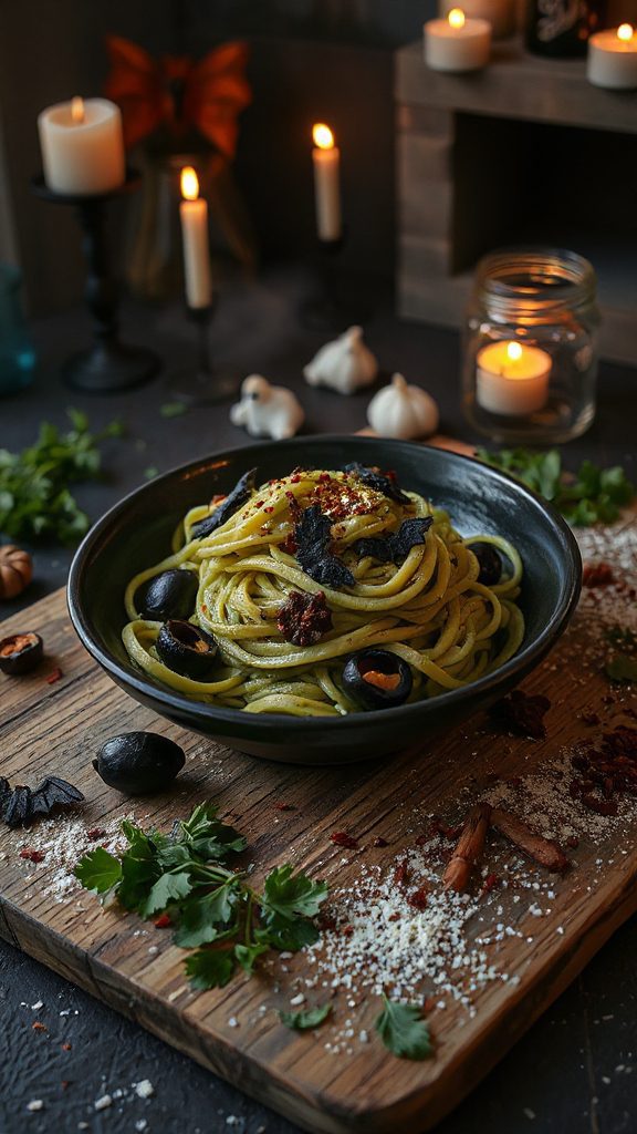 whimsical halloween pasta dish