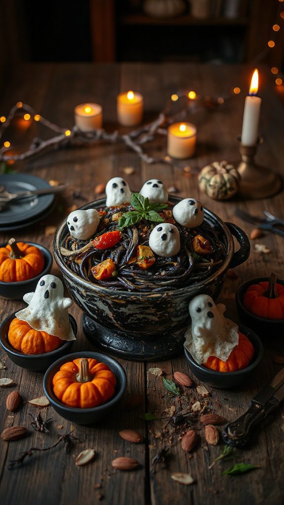 whimsical halloween pasta dish