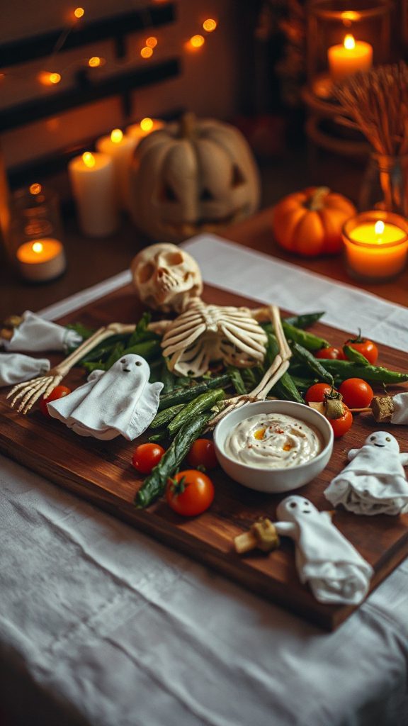 whimsical halloween veggie platter