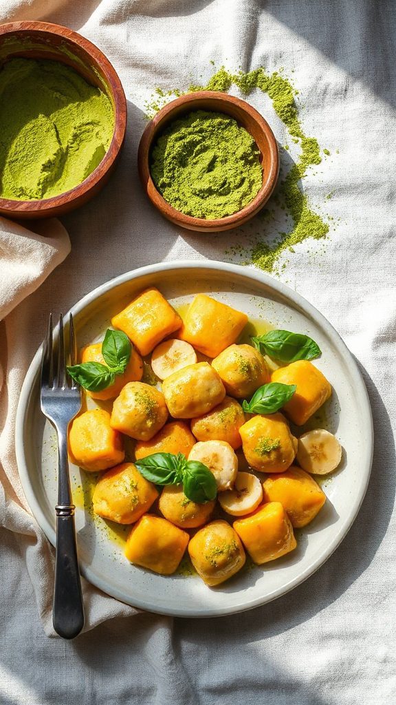 whole30 matcha pumpkin gnocchi
