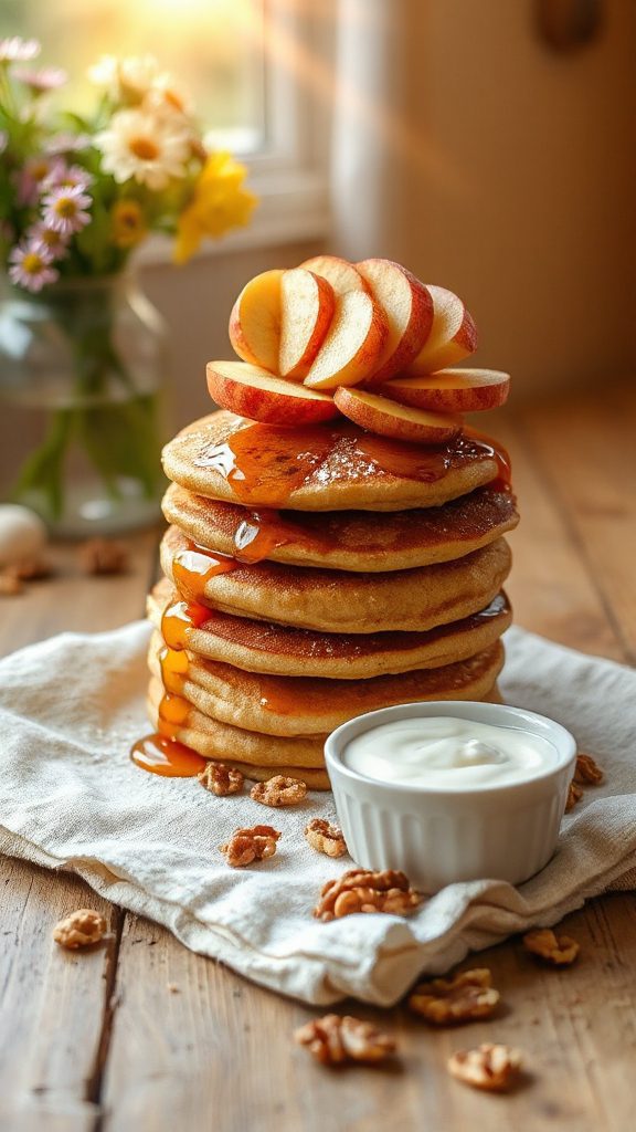whole wheat apple pancakes