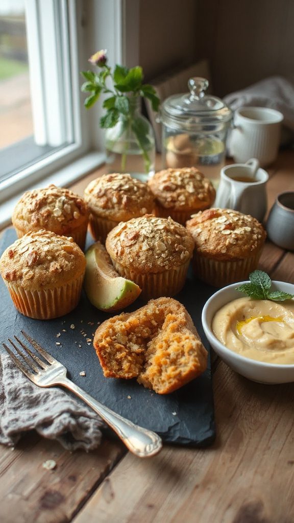 wholesome banana oat muffins