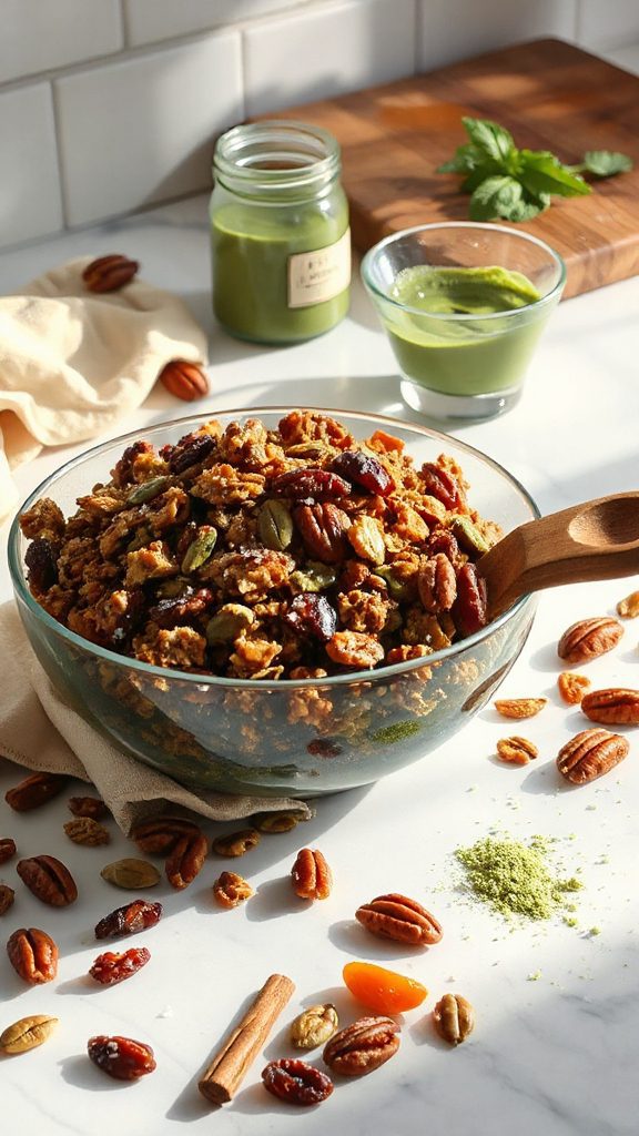 wholesome pumpkin matcha granola