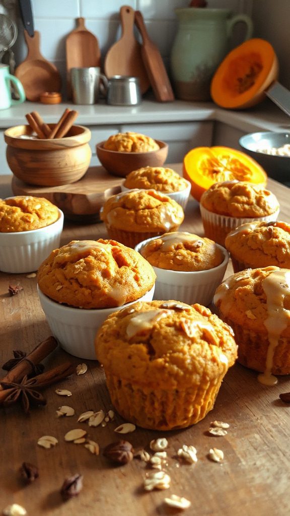 wholesome pumpkin oatmeal muffins