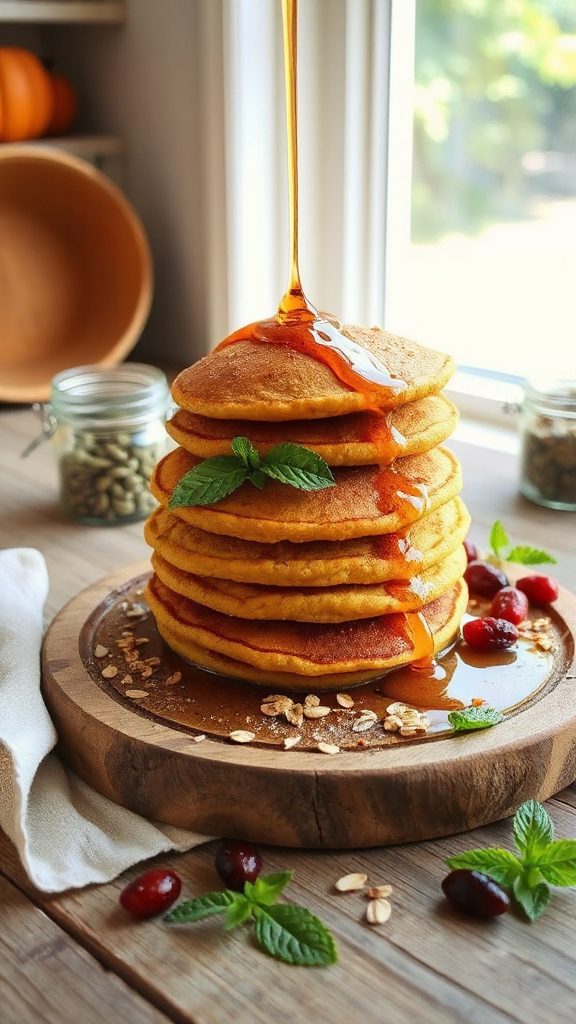 wholesome pumpkin oatmeal pancakes