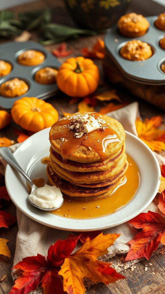 wholesome pumpkin oats pancakes