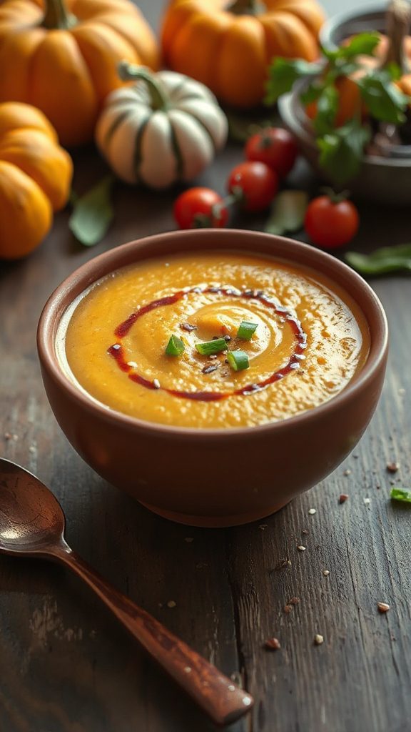 wholesome pumpkin quinoa soup