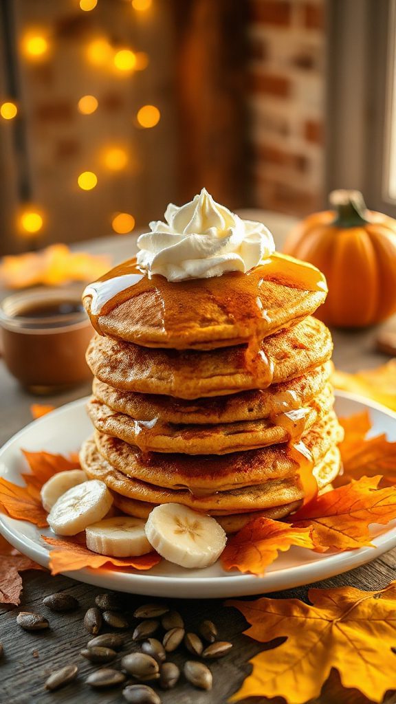 wholesome pumpkin whole wheat pancakes