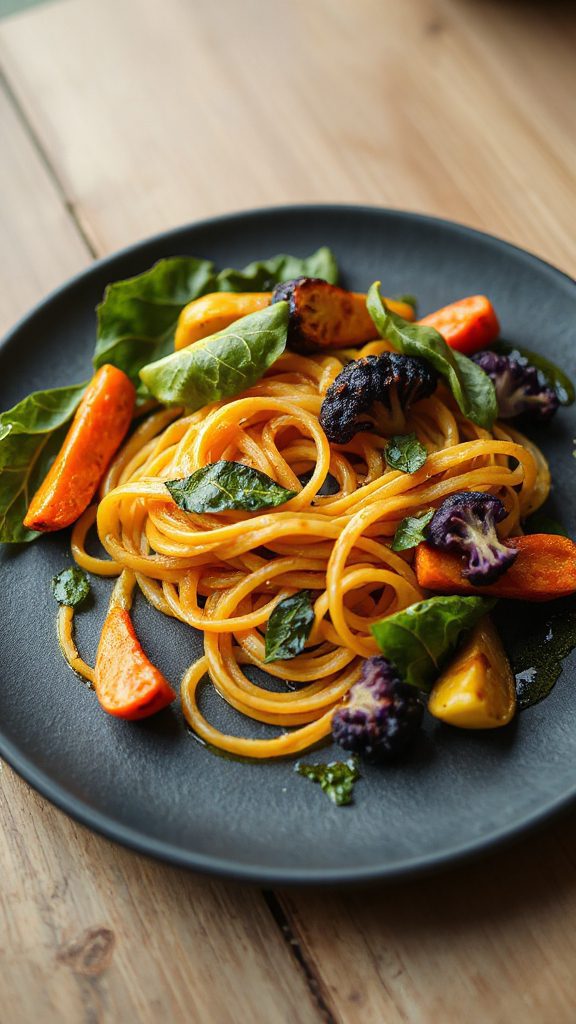 wholesome roasted pumpkin noodle dish