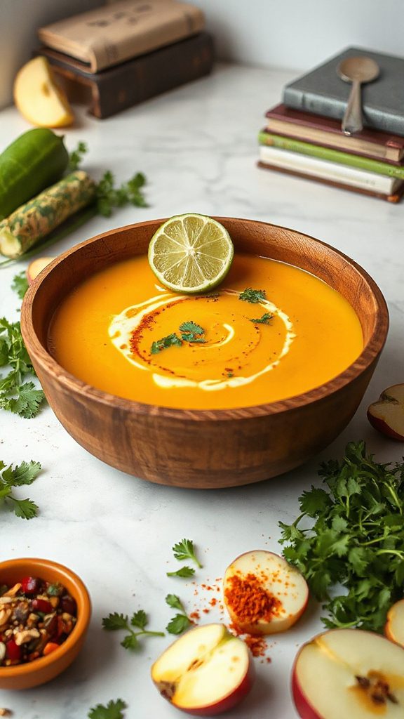zesty curry apple soup